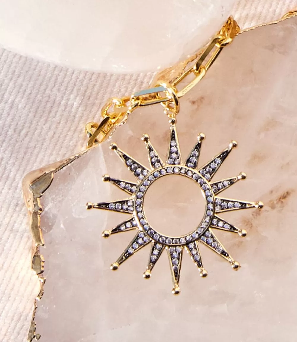 Pavé Sunburst Necklace>Karen Kane Online