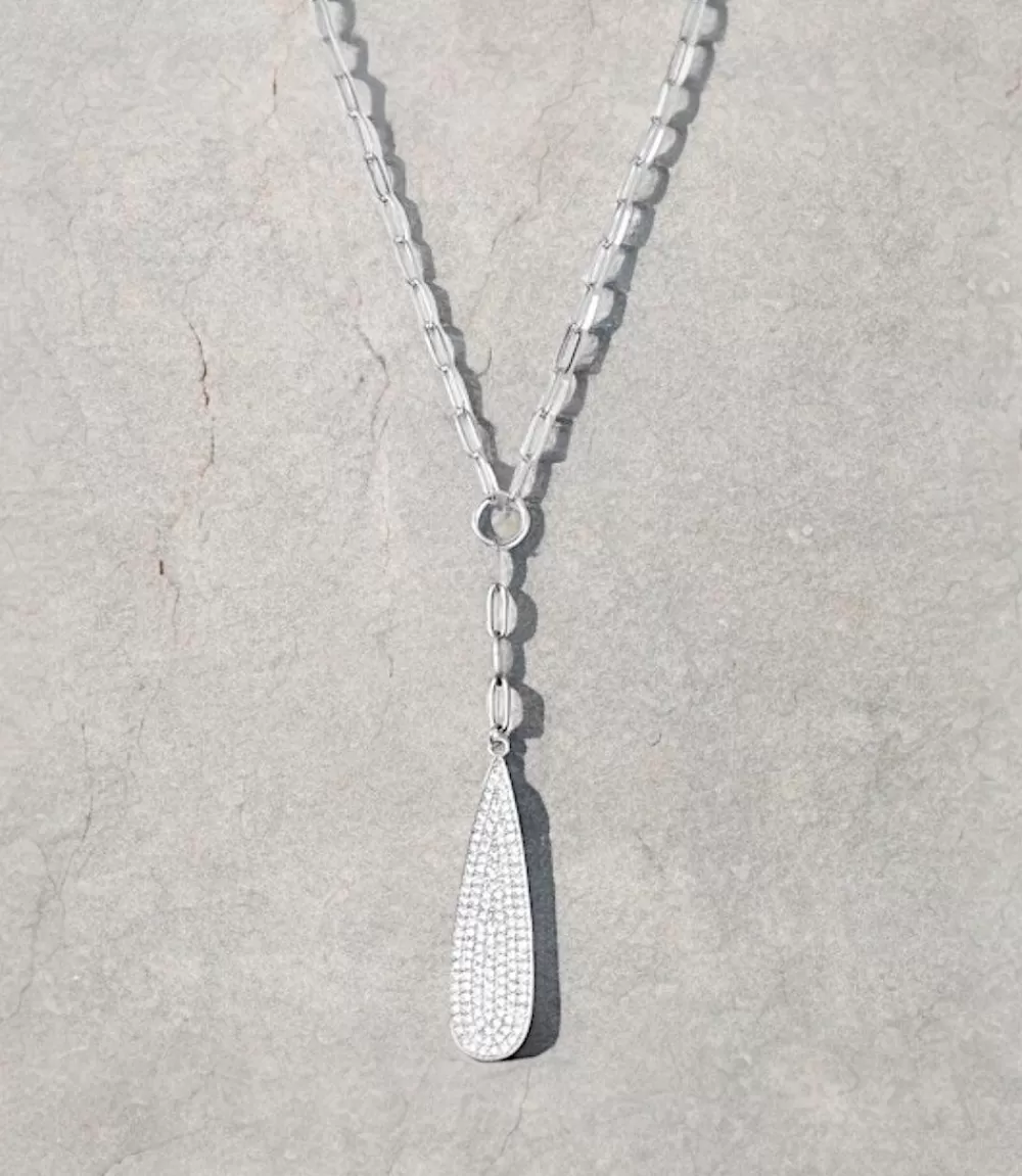 Pavé Teardrop Necklace>Karen Kane Sale