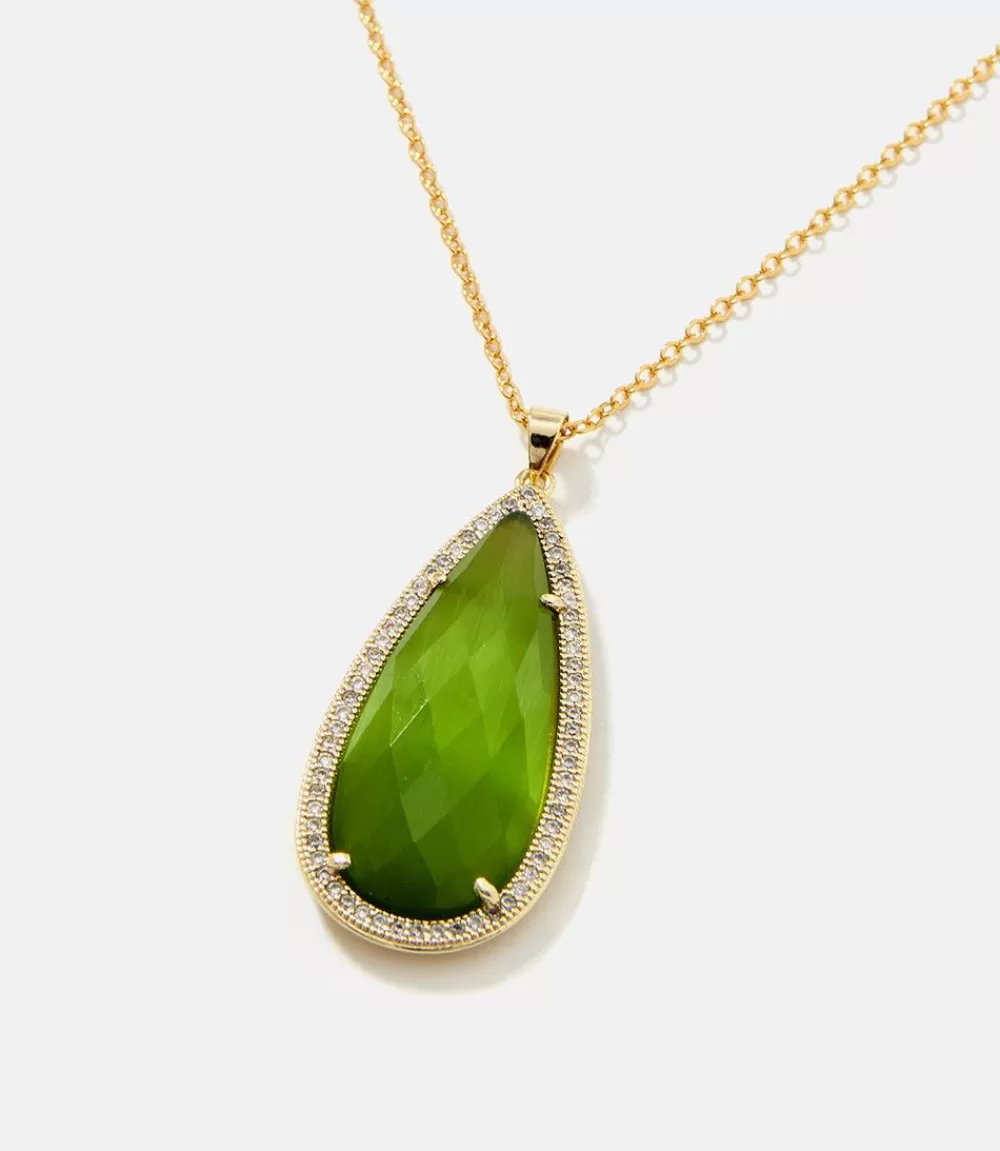 Pavé Teardrop Pendant Necklace>Karen Kane Shop