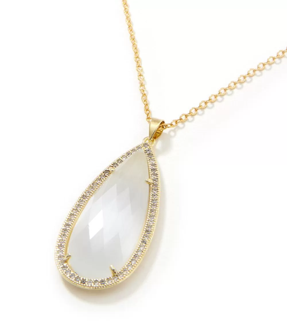 Pavé Teardrop Pendant Necklace>Karen Kane Shop