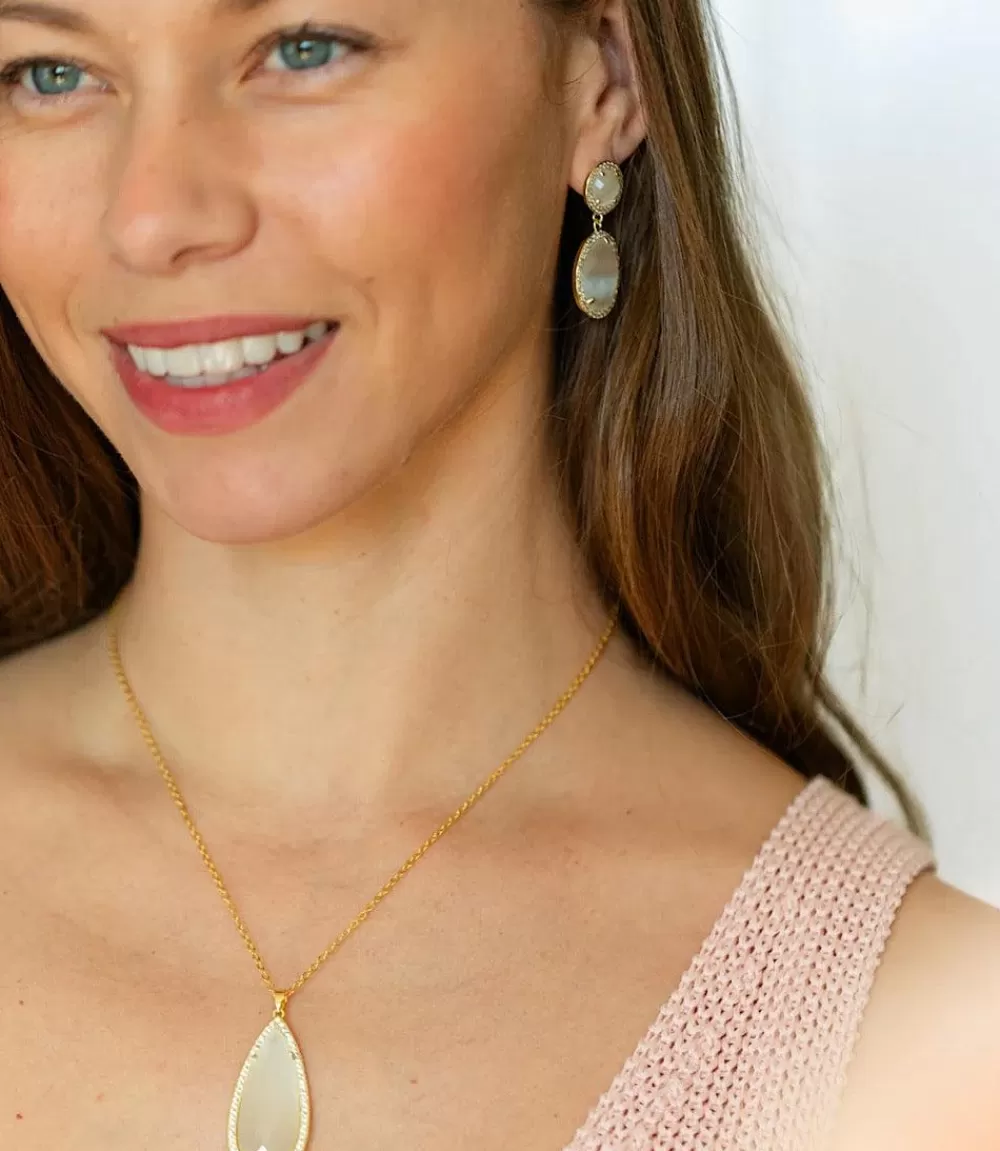 Pavé Teardrop Pendant Necklace>Karen Kane Shop