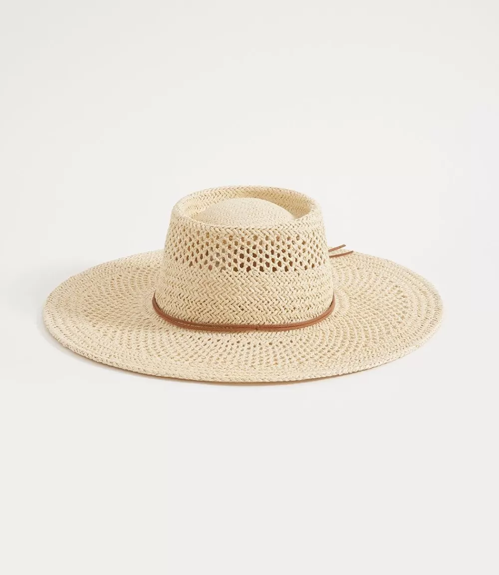 Peekaboo Weave Gambler Straw Hat>Karen Kane Fashion