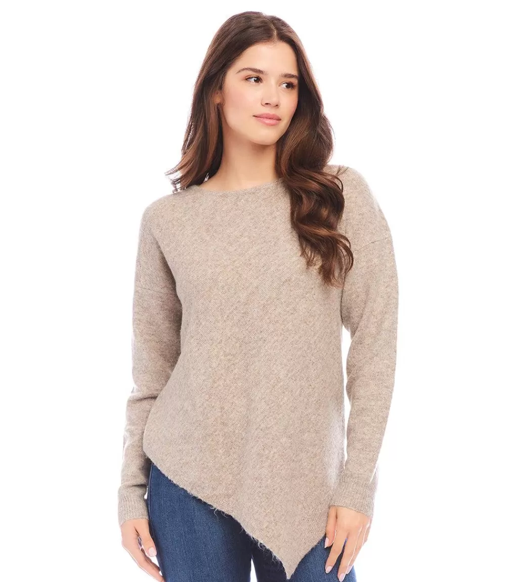 Petite Size Asymmetric Hem Sweater>Karen Kane Best