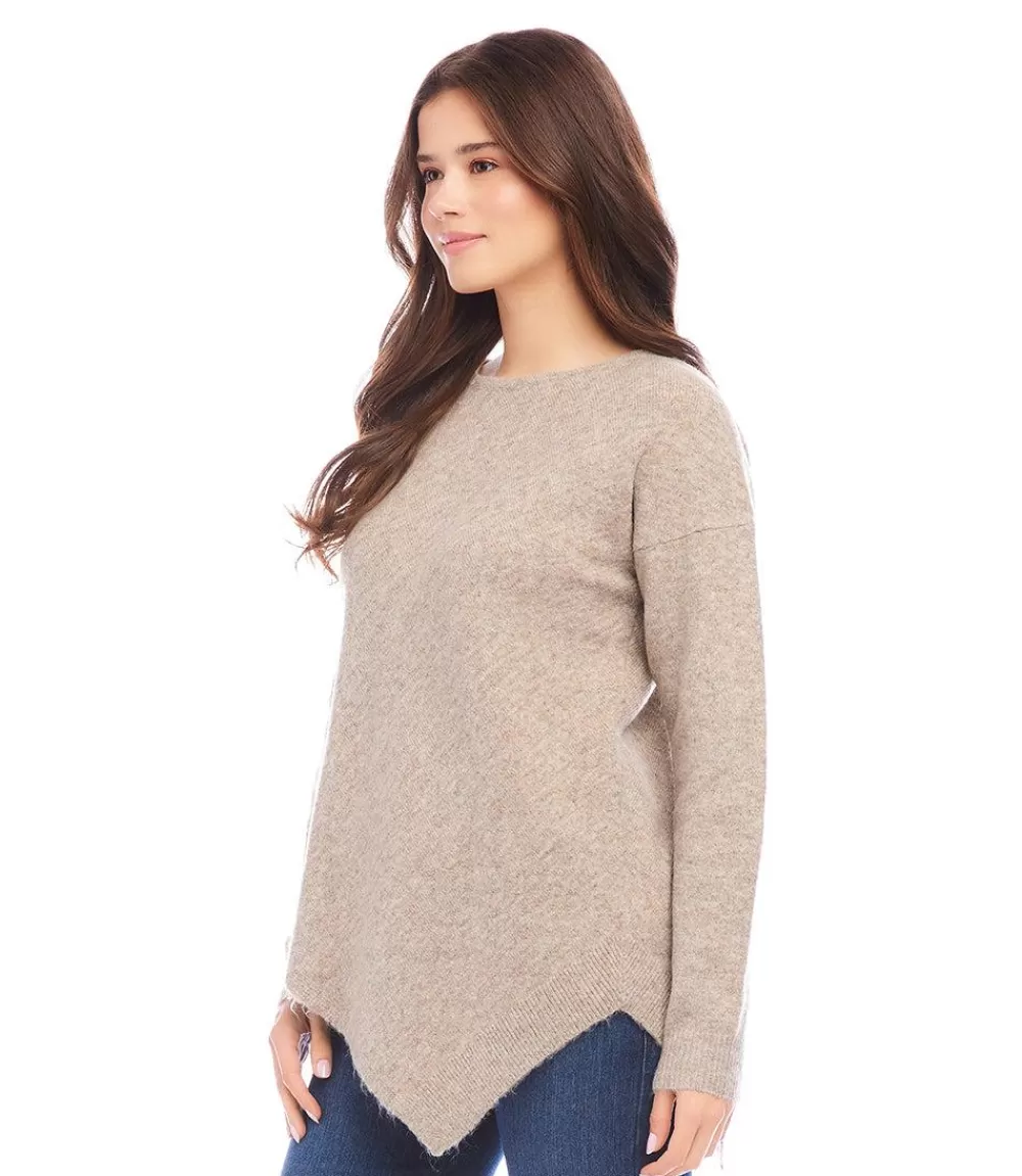 Petite Size Asymmetric Hem Sweater>Karen Kane Best