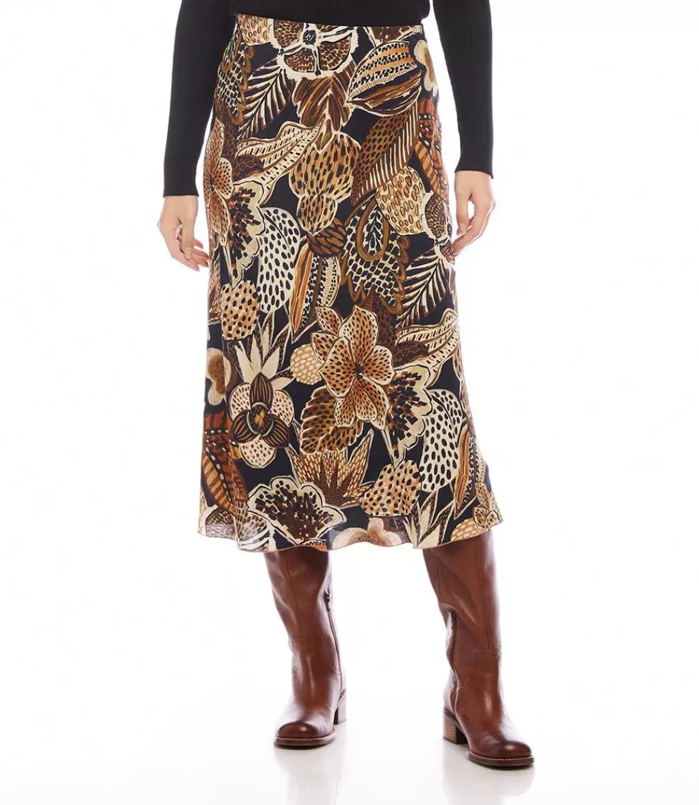 Petite Size Bias Cut Midi Skirt>Karen Kane Flash Sale