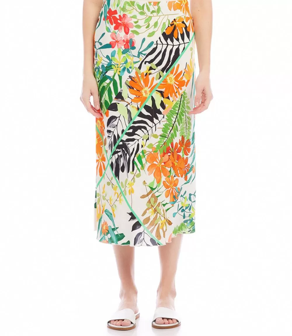 Petite Size Bias Cut Midi Skirt>Karen Kane Store