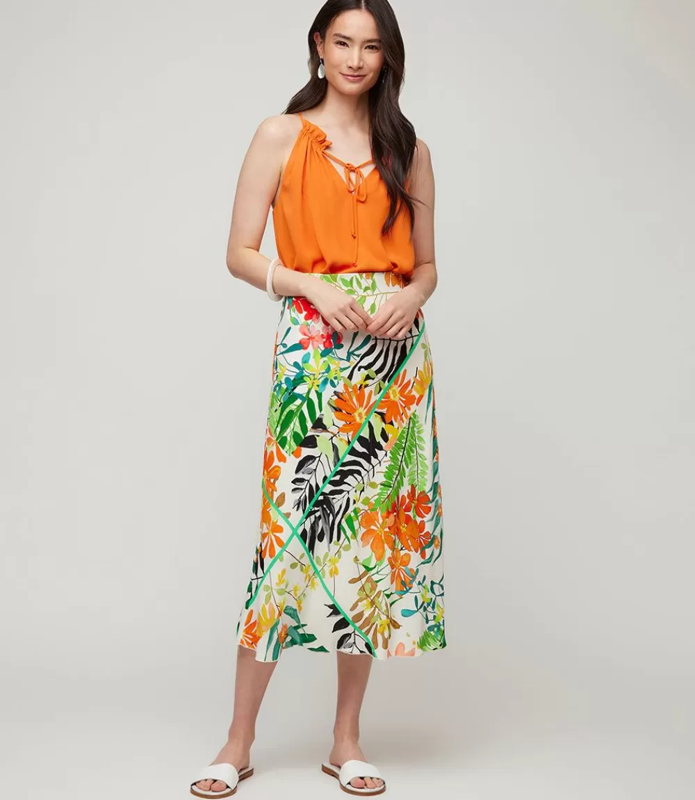 Petite Size Bias Cut Midi Skirt>Karen Kane Store