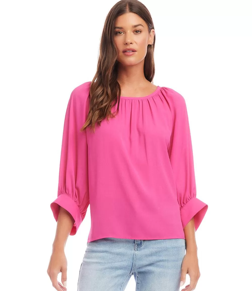 Petite Size Blouson Sleeve Top>Karen Kane Best Sale