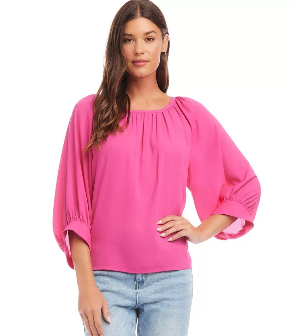 Petite Size Blouson Sleeve Top>Karen Kane Best Sale