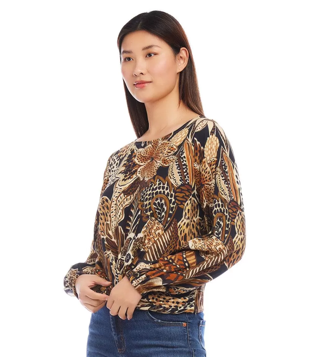 Petite Size Boatneck Drape Top>Karen Kane Discount