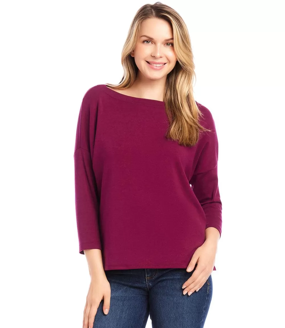 Petite Size Boatneck Top>Karen Kane Discount