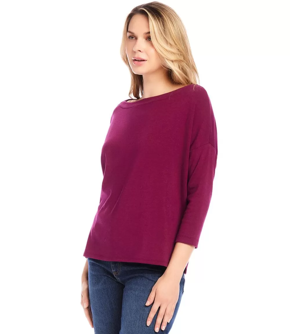 Petite Size Boatneck Top>Karen Kane Discount