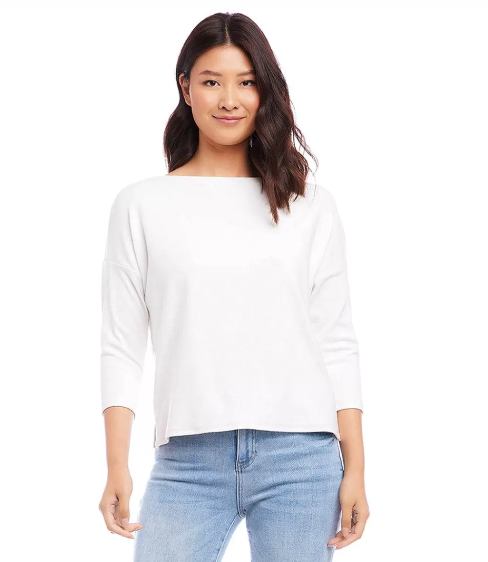 Petite Size Boatneck Top>Karen Kane New