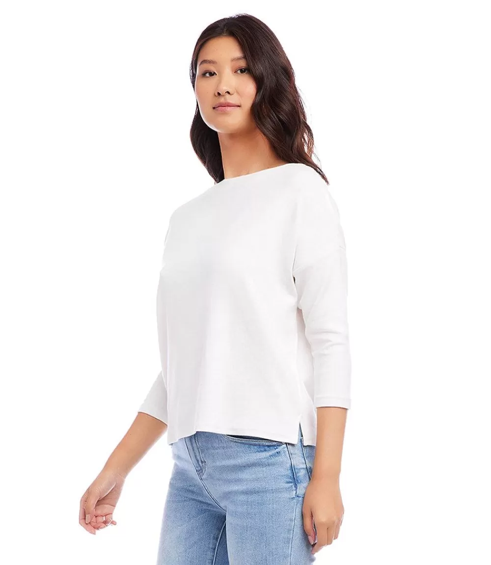 Petite Size Boatneck Top>Karen Kane New