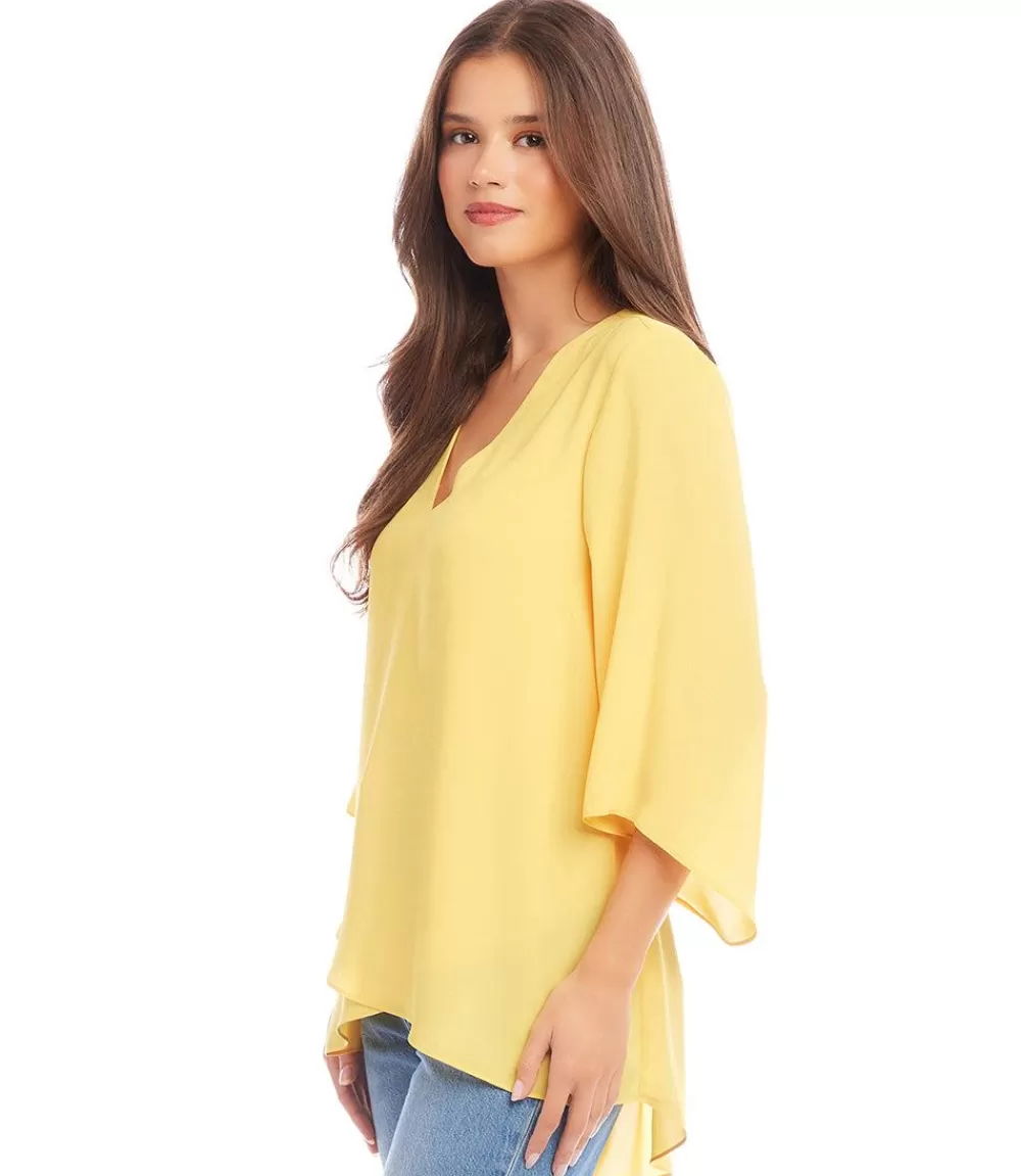 Petite Size Bracelet Sleeve Asymmetric Top>Karen Kane Flash Sale