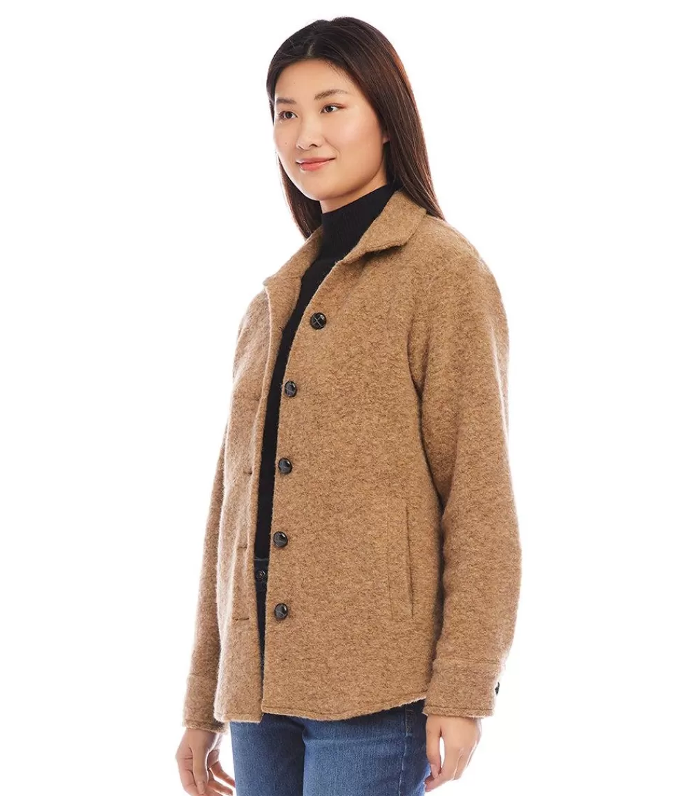 Petite Size Brushed Shirt Jacket>Karen Kane Clearance