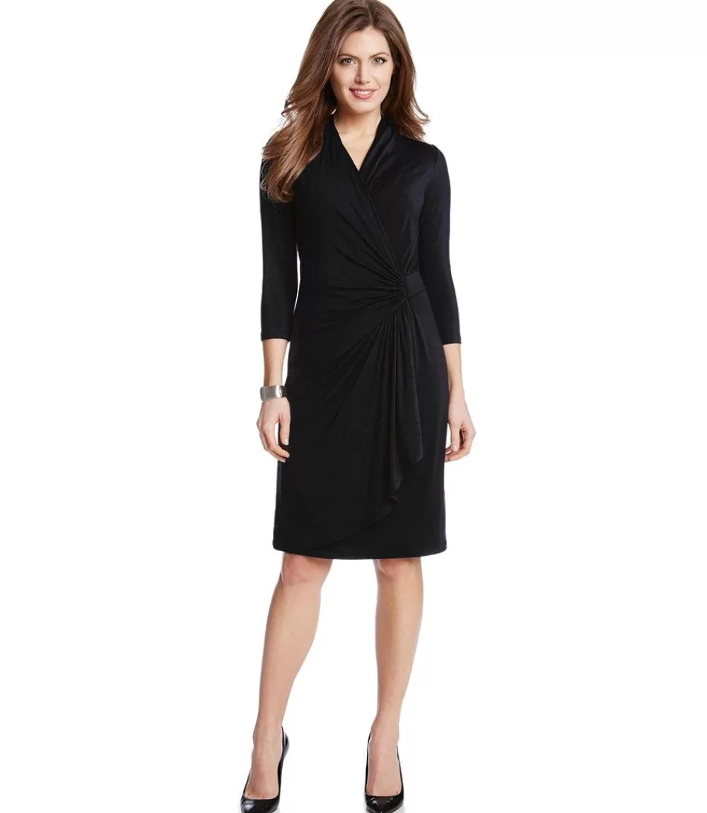 Petite Size Cascade Wrap Dress>Karen Kane Hot