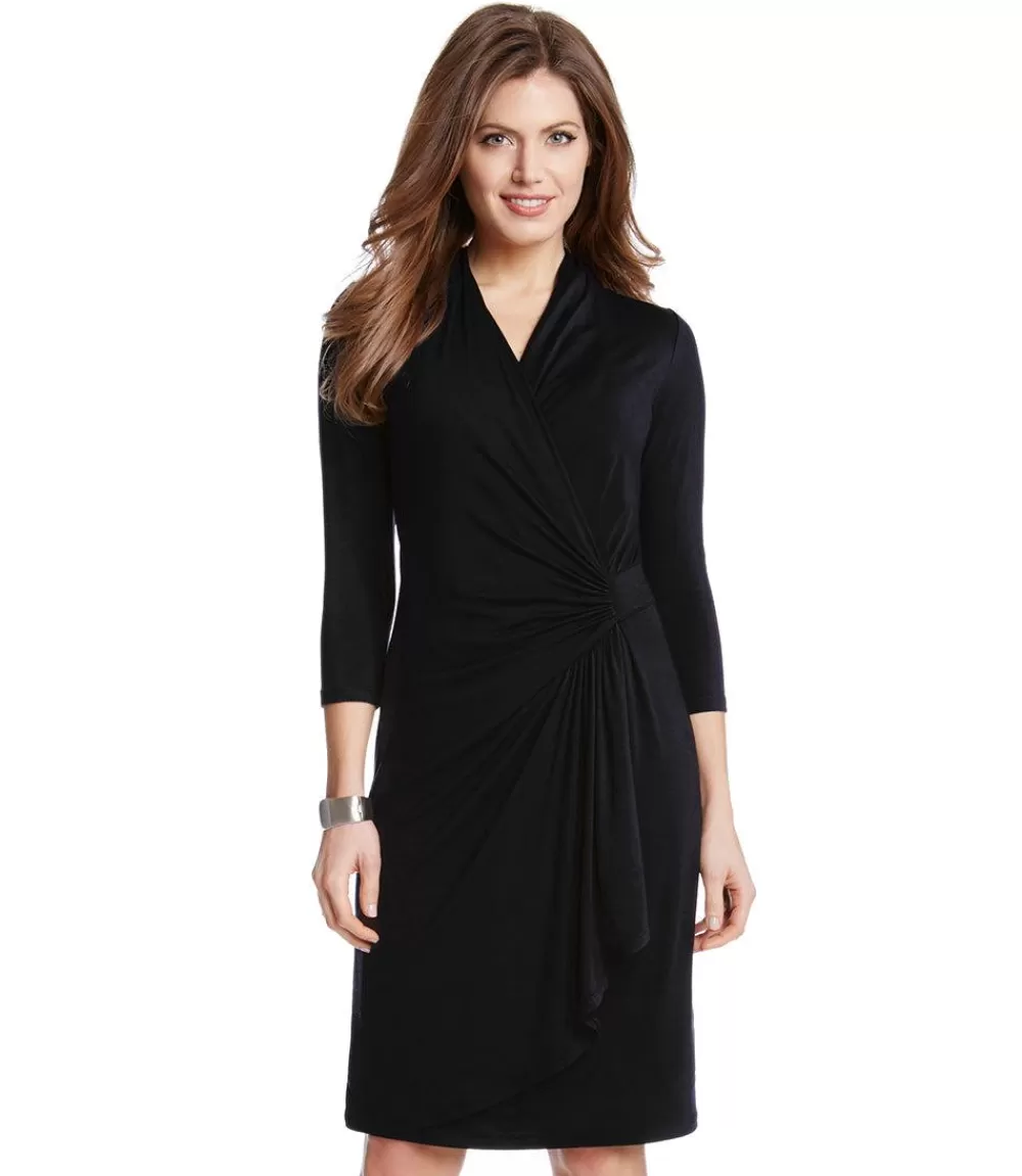 Petite Size Cascade Wrap Dress>Karen Kane Hot