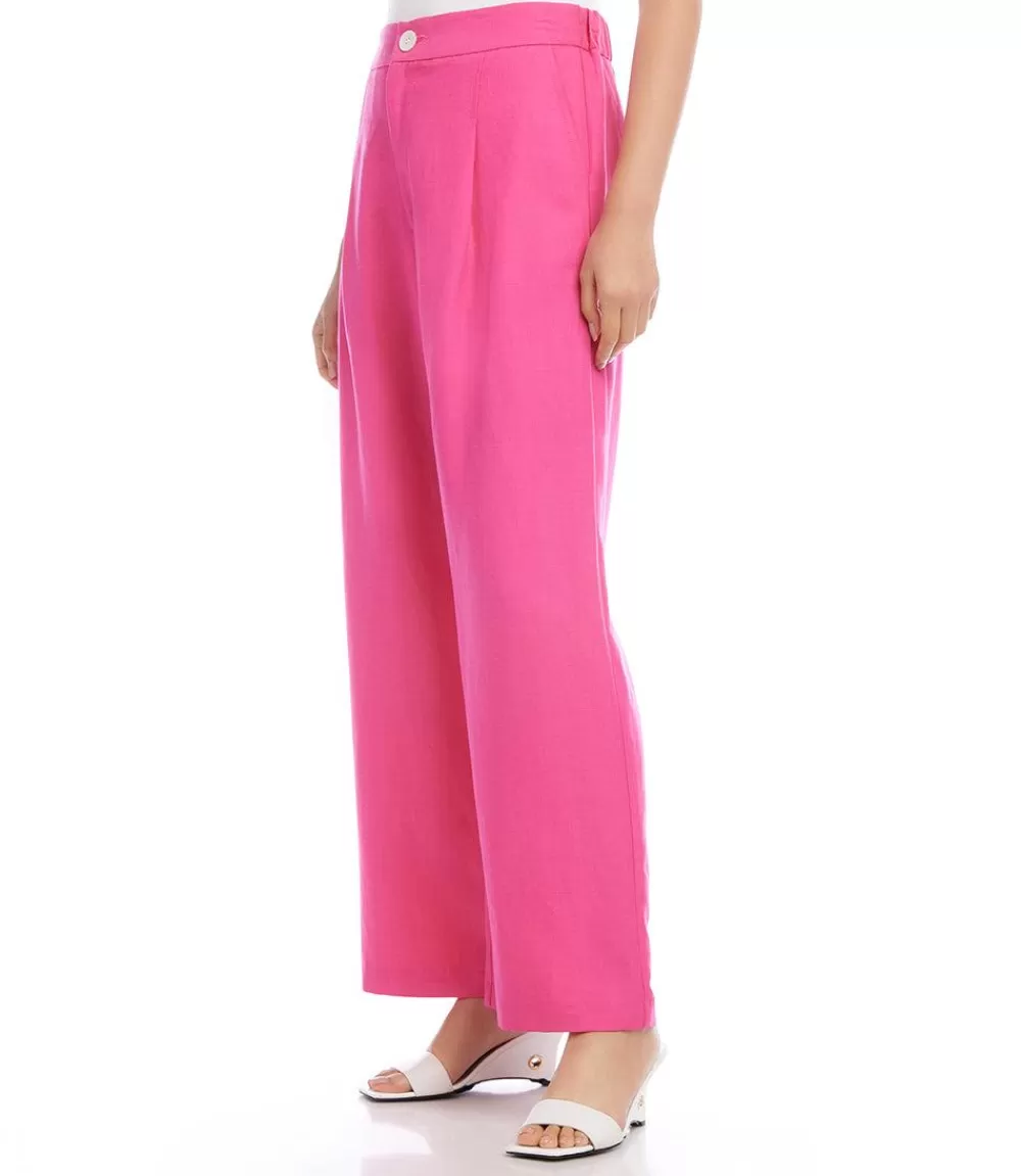 Petite Size High Waist Pleated Pants>Karen Kane Fashion