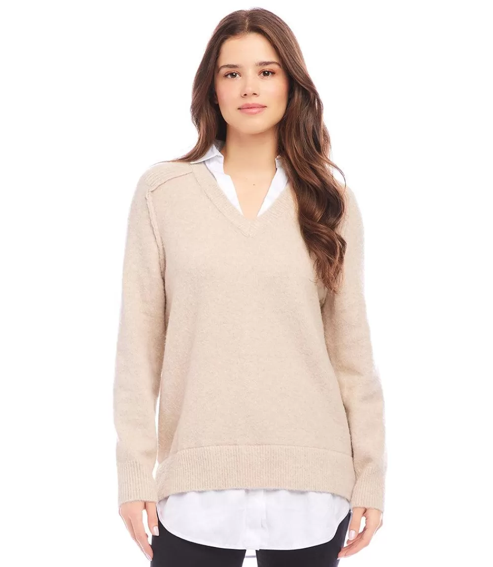 Petite Size Layered Sweater>Karen Kane Flash Sale