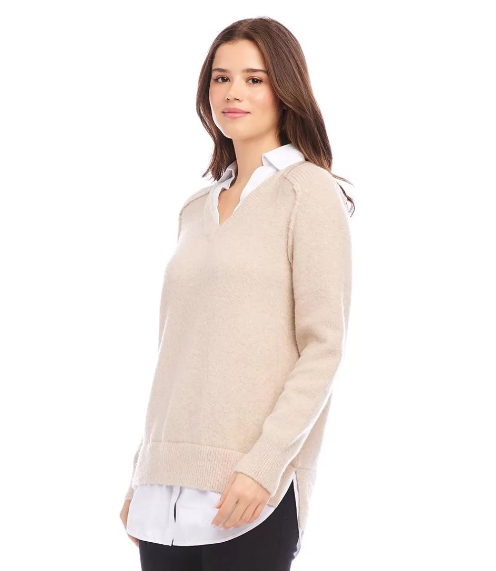 Petite Size Layered Sweater>Karen Kane Flash Sale