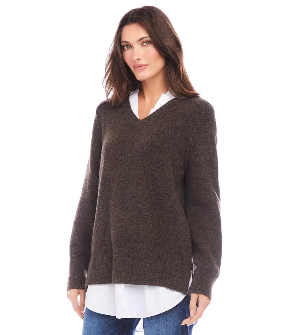 Petite Size Layered Sweater>Karen Kane Sale