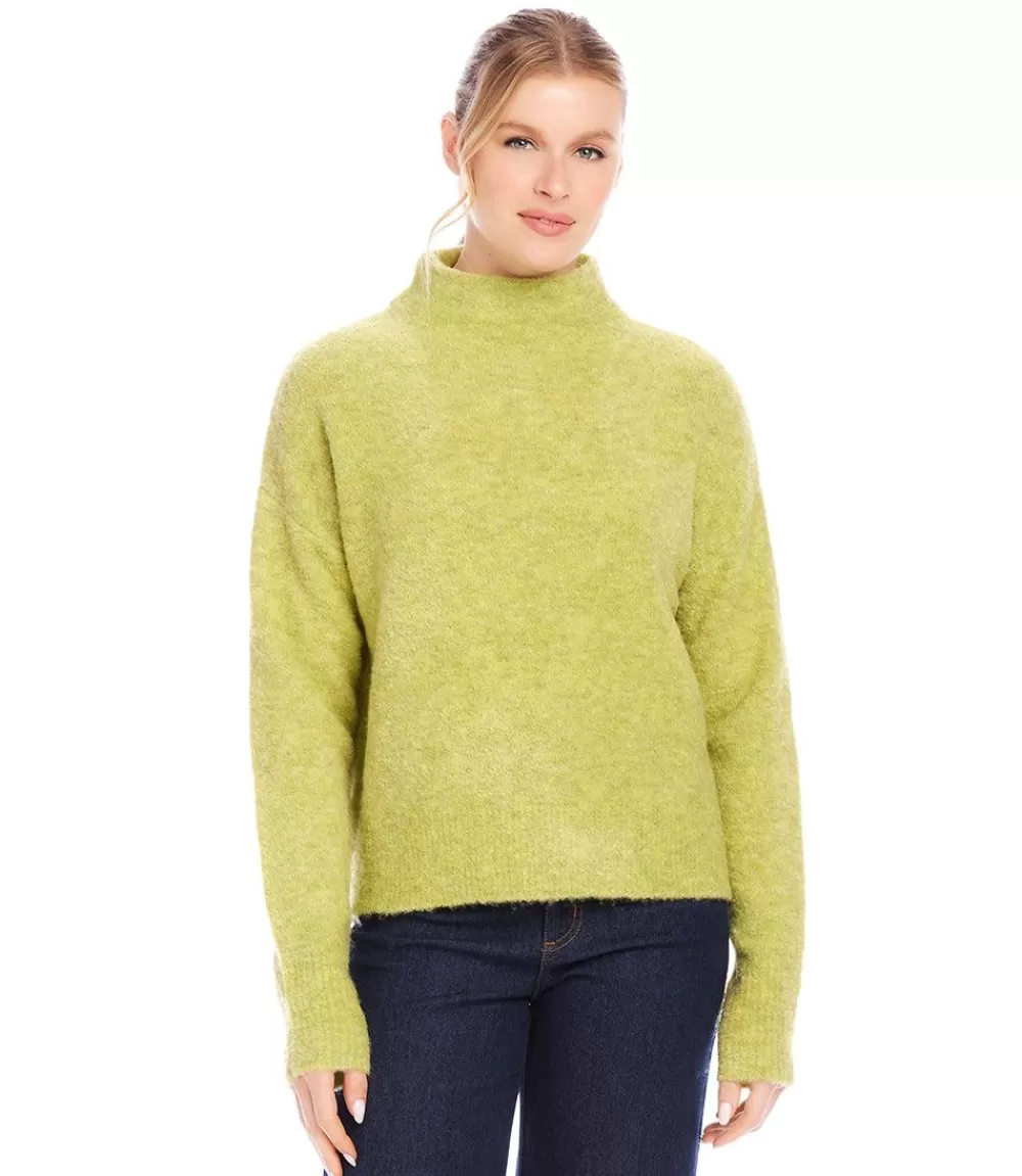 Petite Size Mock Neck Boucle Sweater>Karen Kane Discount