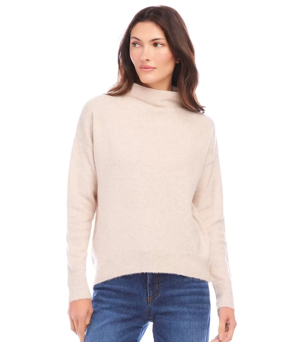 Petite Size Mock Neck Sweater>Karen Kane New