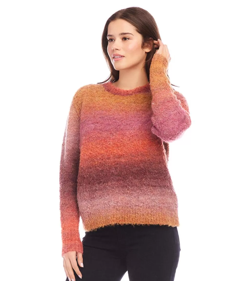 Petite Size Ombre Boucle Sweater>Karen Kane Sale