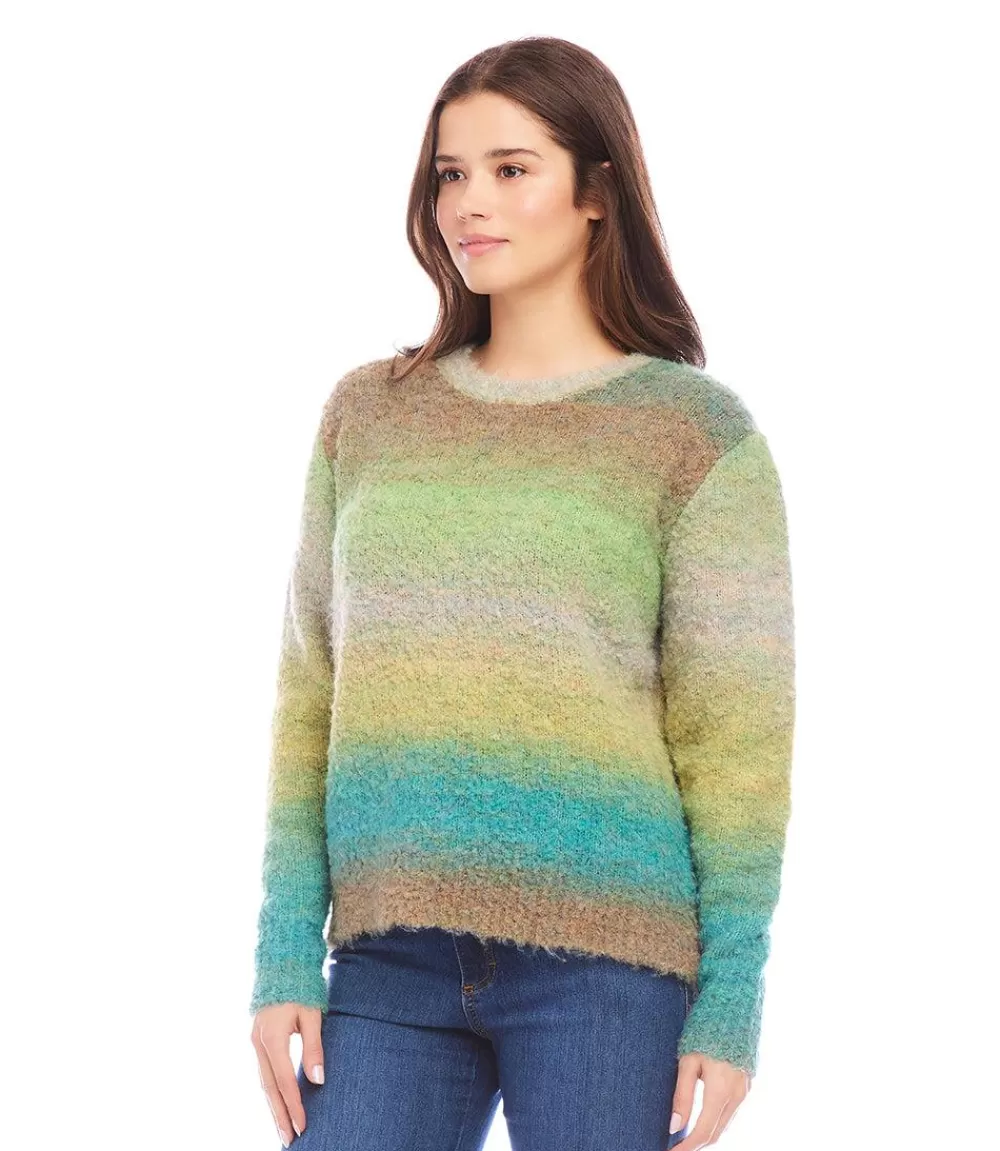 Petite Size Ombre Boucle Sweater>Karen Kane Shop