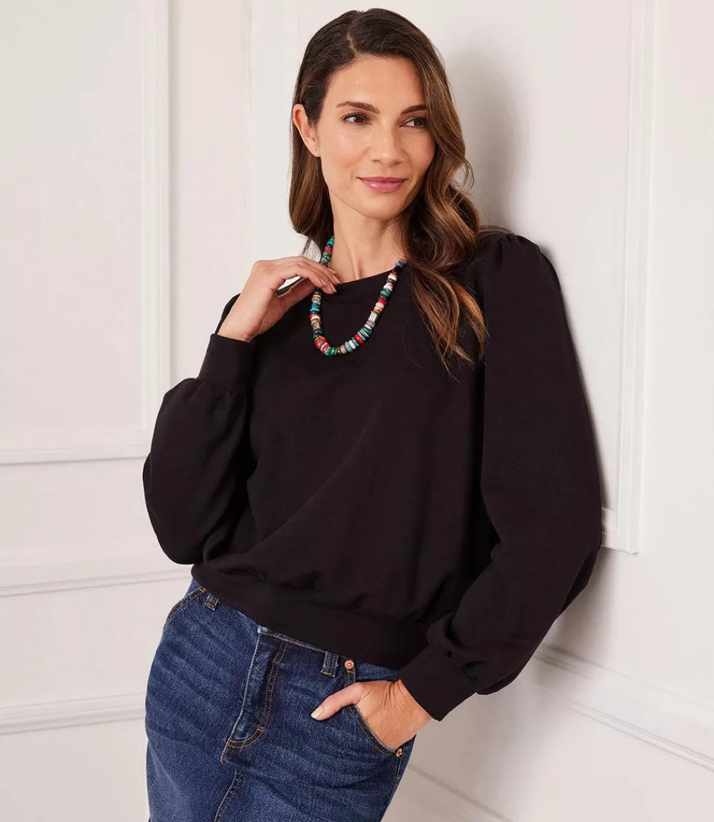 Petite Size Puff Sleeve Sweatshirt>Karen Kane Clearance