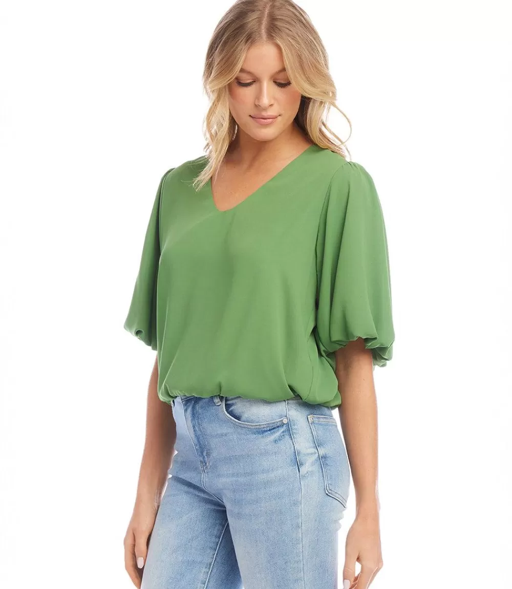 Petite Size Puff Sleeve Top>Karen Kane Cheap