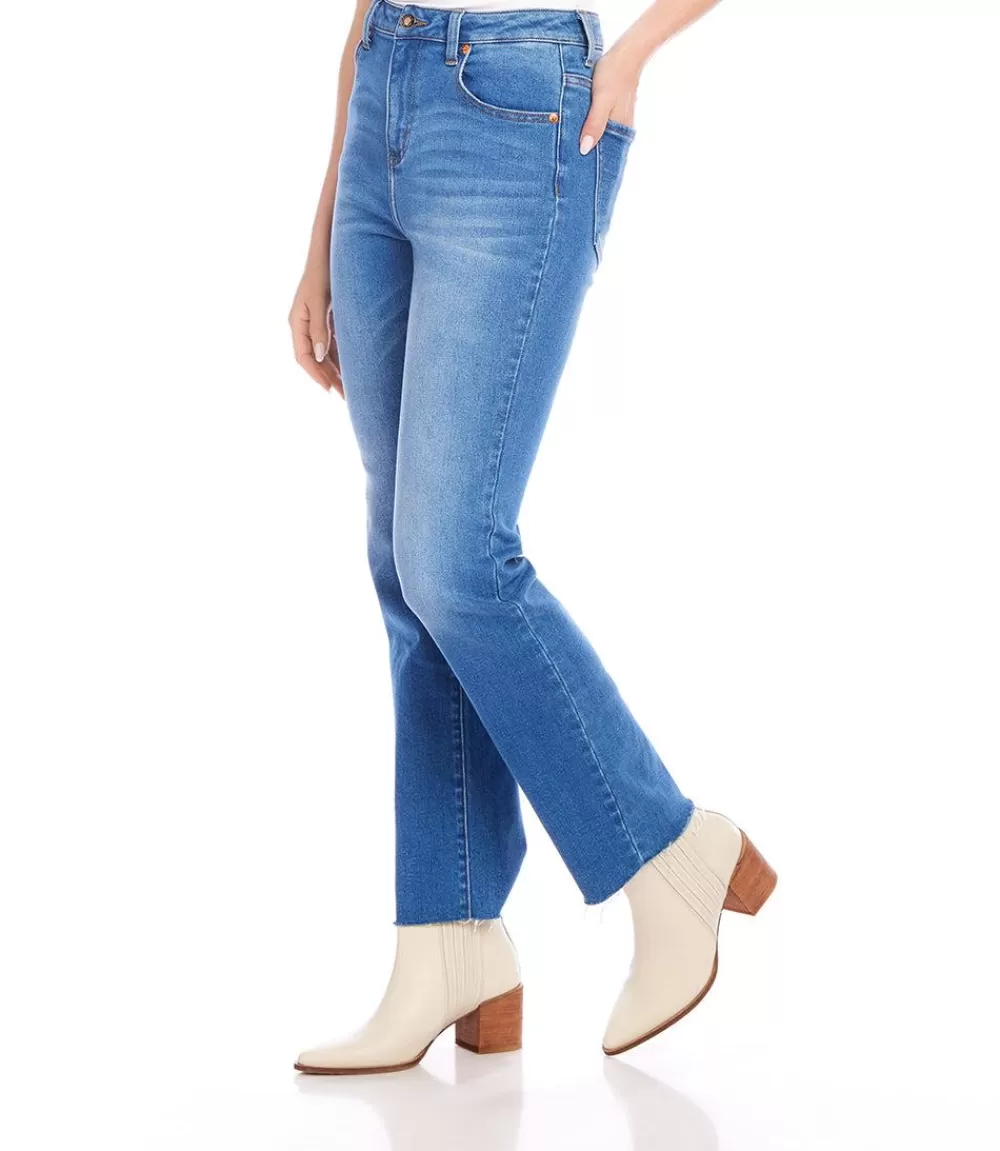 Petite Size Raw Hem Straight Jeans>Karen Kane Best