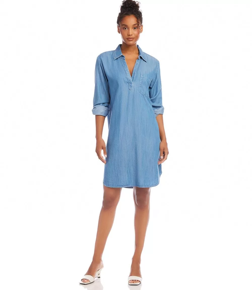 Petite Size Roll Tab Sleeve Shirtdress>Karen Kane Shop