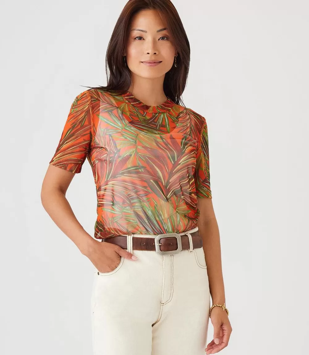 Petite Size Short Sleeve Mesh Top>Karen Kane Best Sale