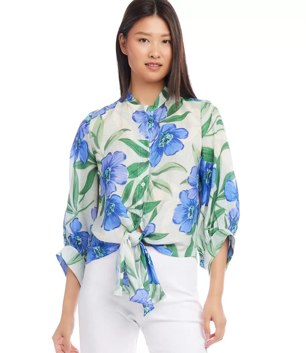 Petite Size Tie-Front Top>Karen Kane Sale