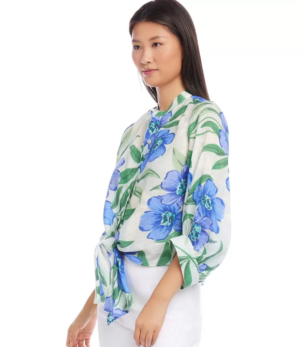 Petite Size Tie-Front Top>Karen Kane Sale