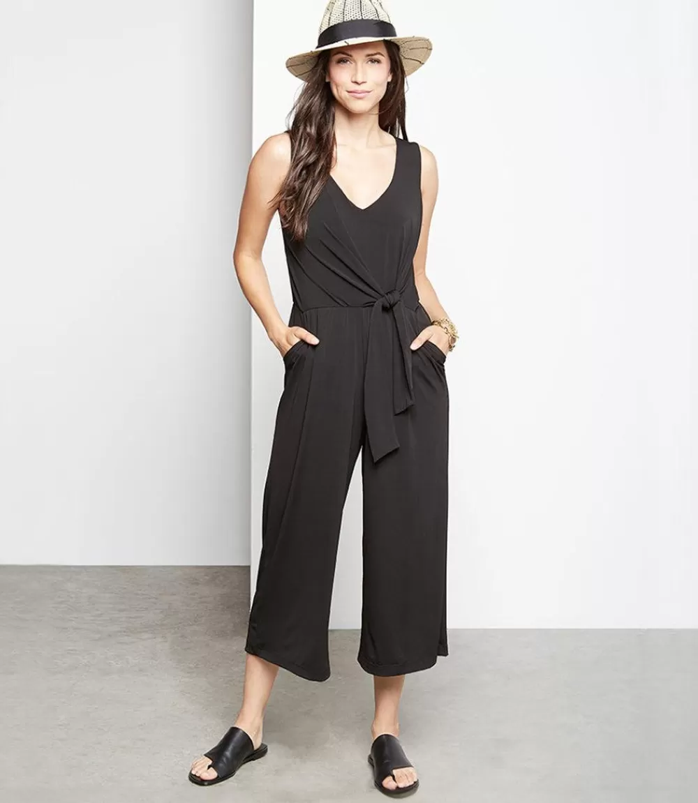 Petite Size Tie-Front Travel Jumpsuit>Karen Kane Store