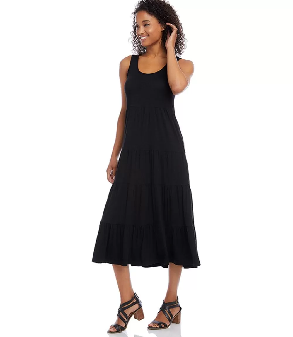 Petite Size Tiered Midi Dress>Karen Kane Fashion