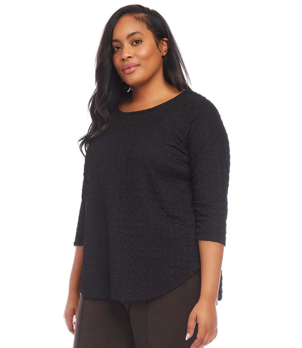 Plus Size 3/4 Sleeve Shirttail Top>Karen Kane Clearance