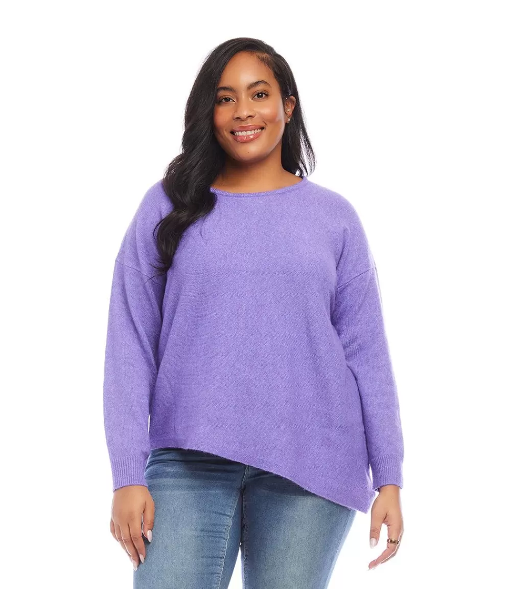 Plus Size Asymmetric Sweater>Karen Kane Shop