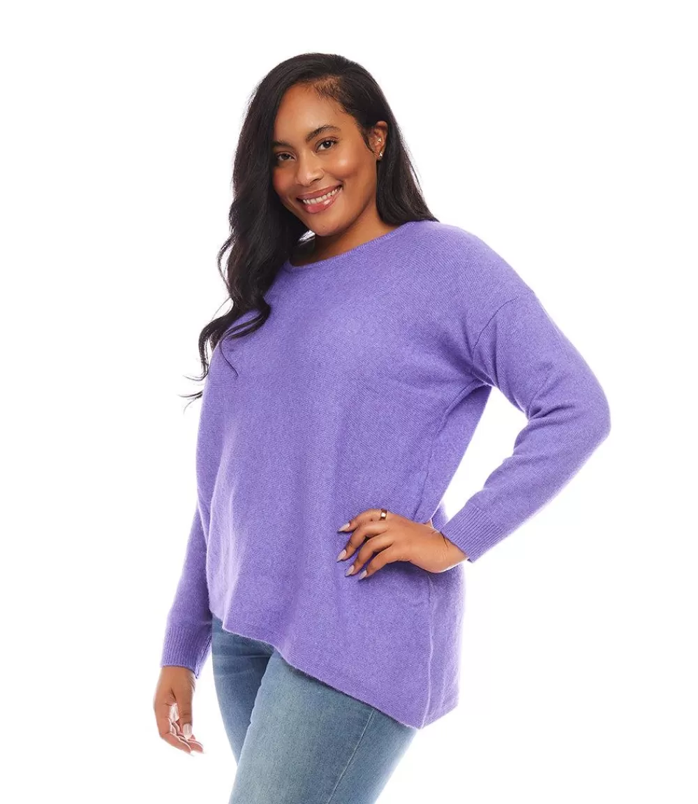 Plus Size Asymmetric Sweater>Karen Kane Shop