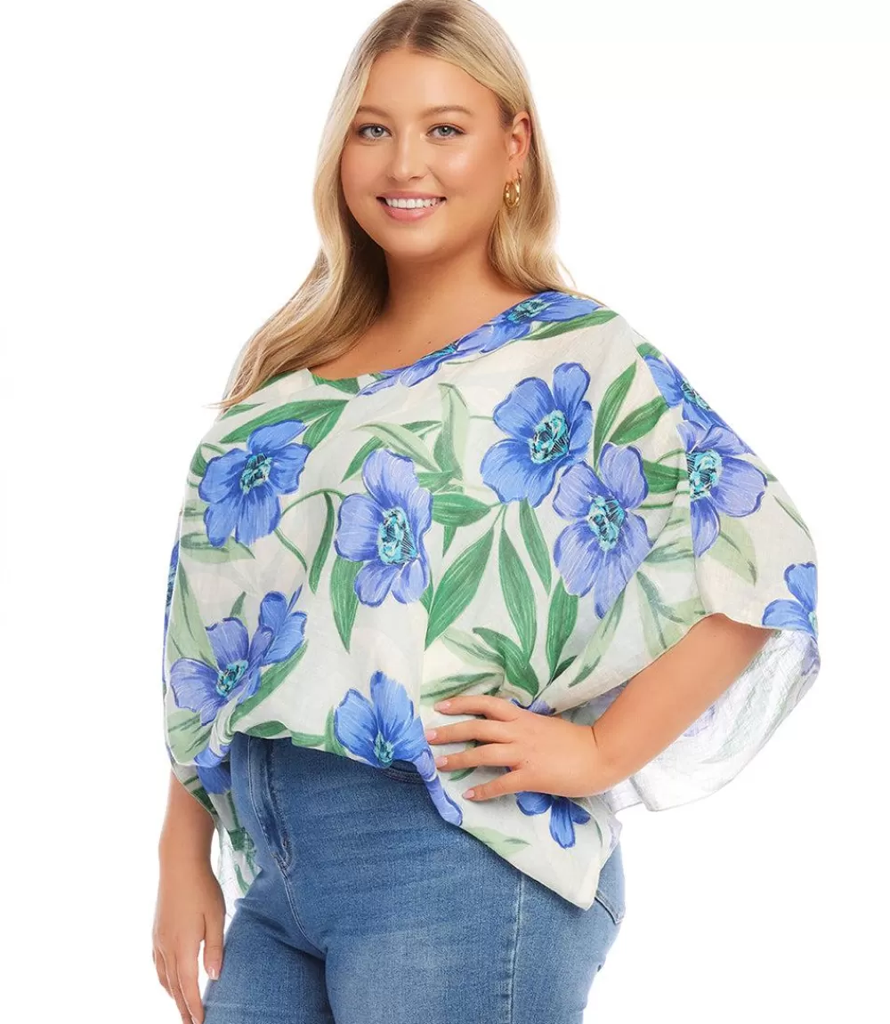 Plus Size Blouson Scarf Top>Karen Kane Sale