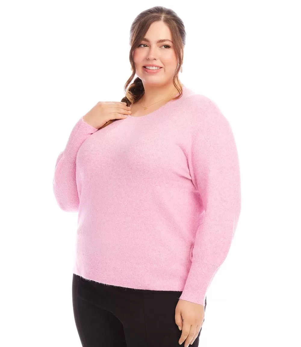 Plus Size Blouson Sleeve Sweater>Karen Kane Shop