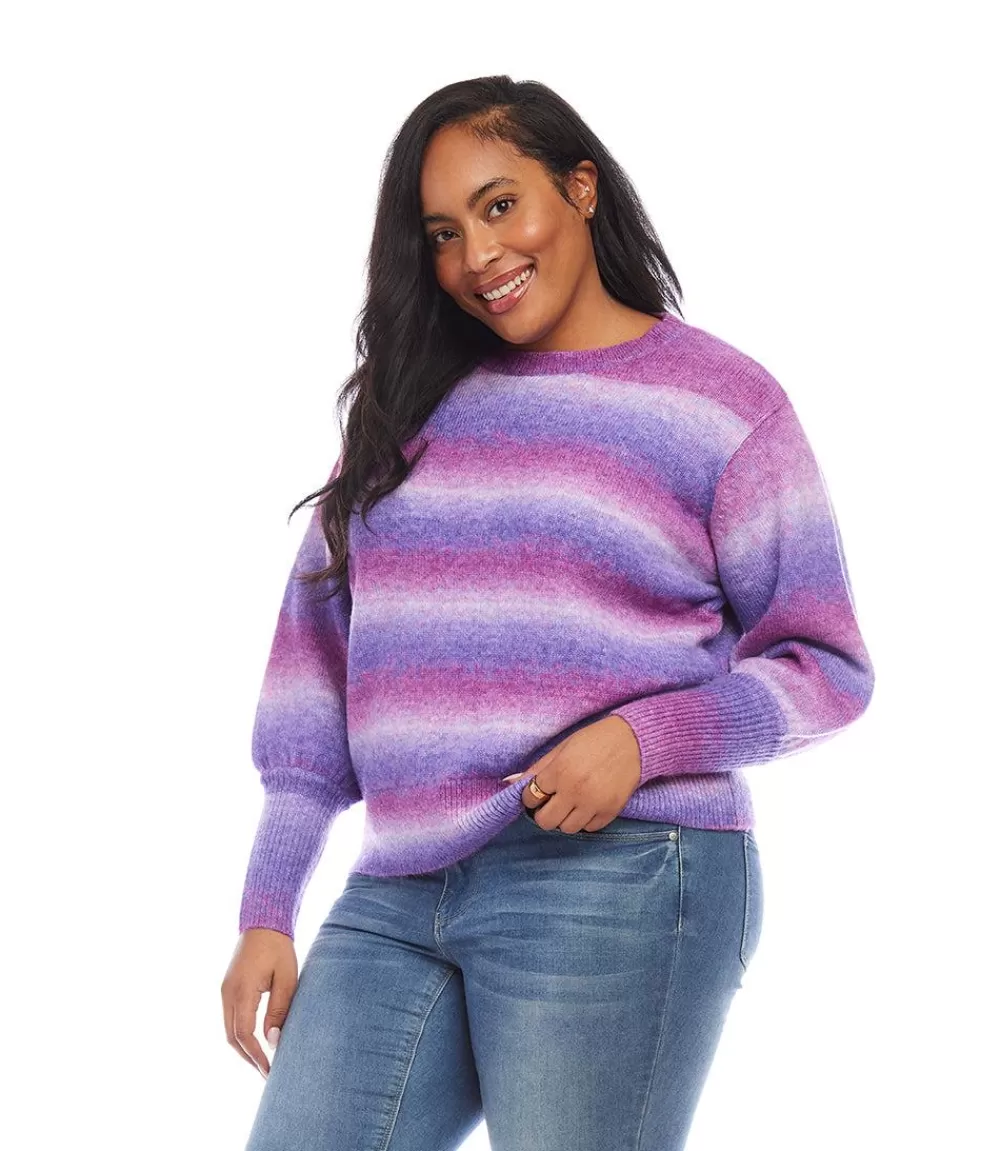 Plus Size Blouson Sleeve Sweater>Karen Kane Online