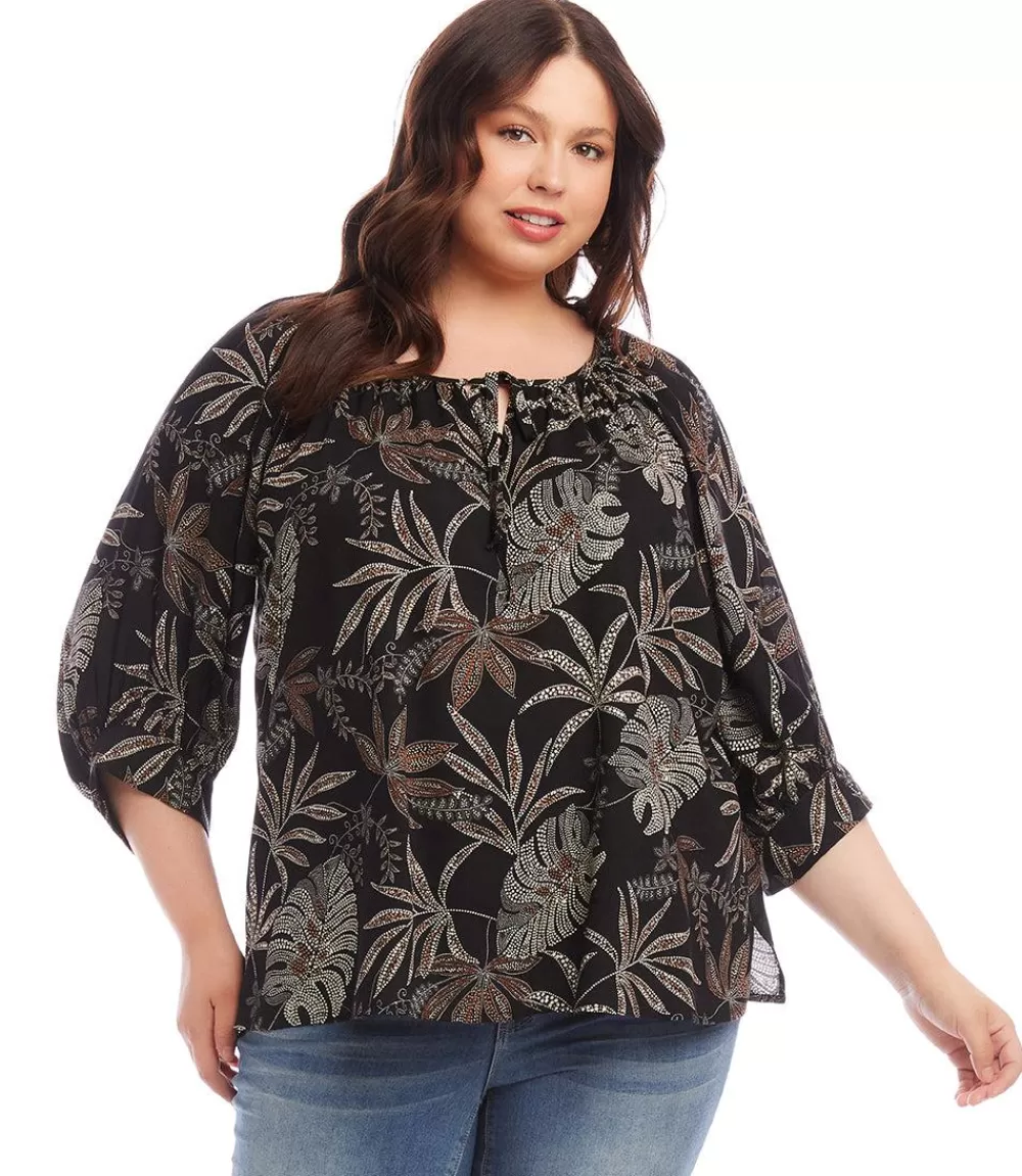 Plus Size Blouson Sleeve Top>Karen Kane Sale