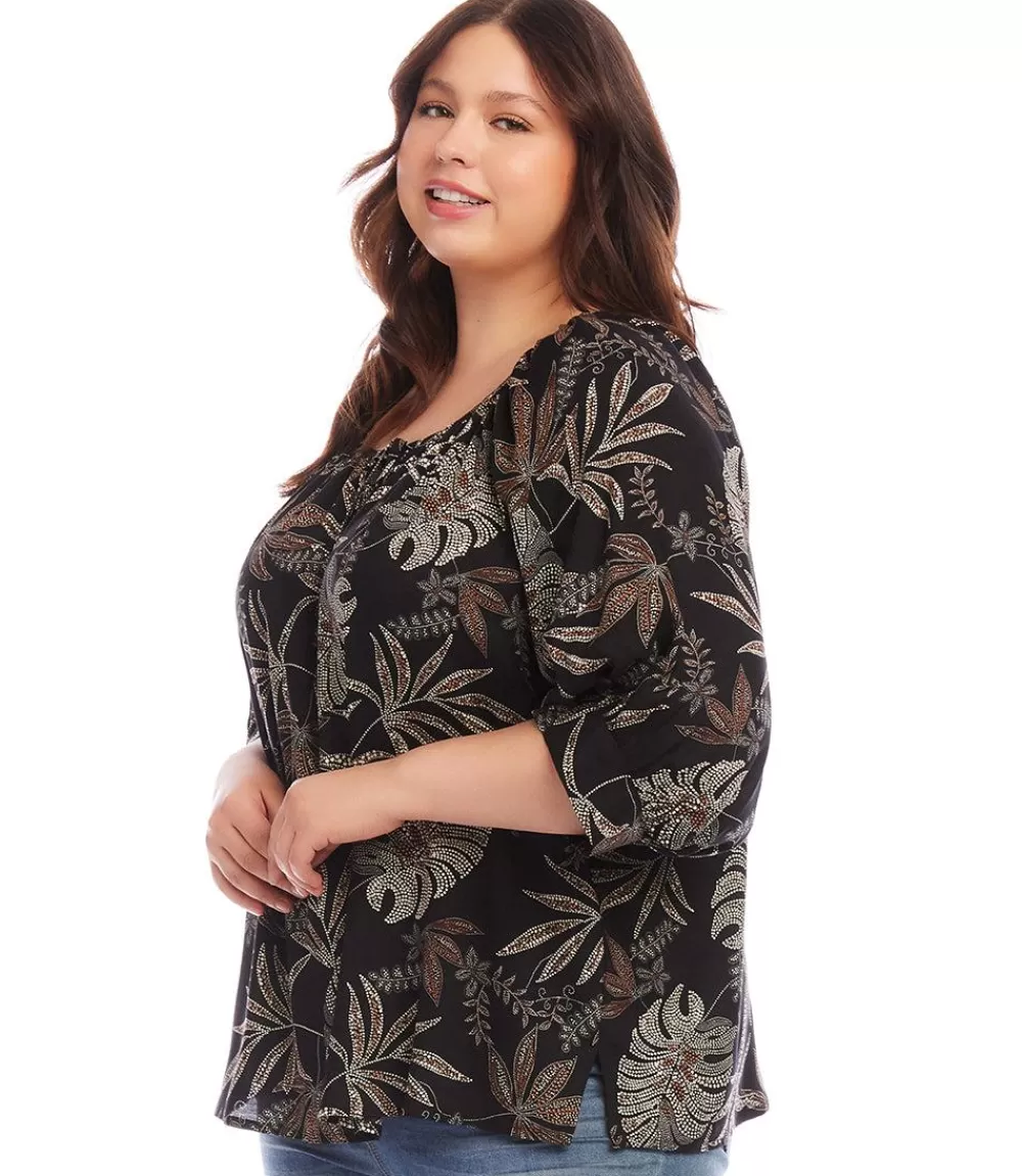 Plus Size Blouson Sleeve Top>Karen Kane Sale