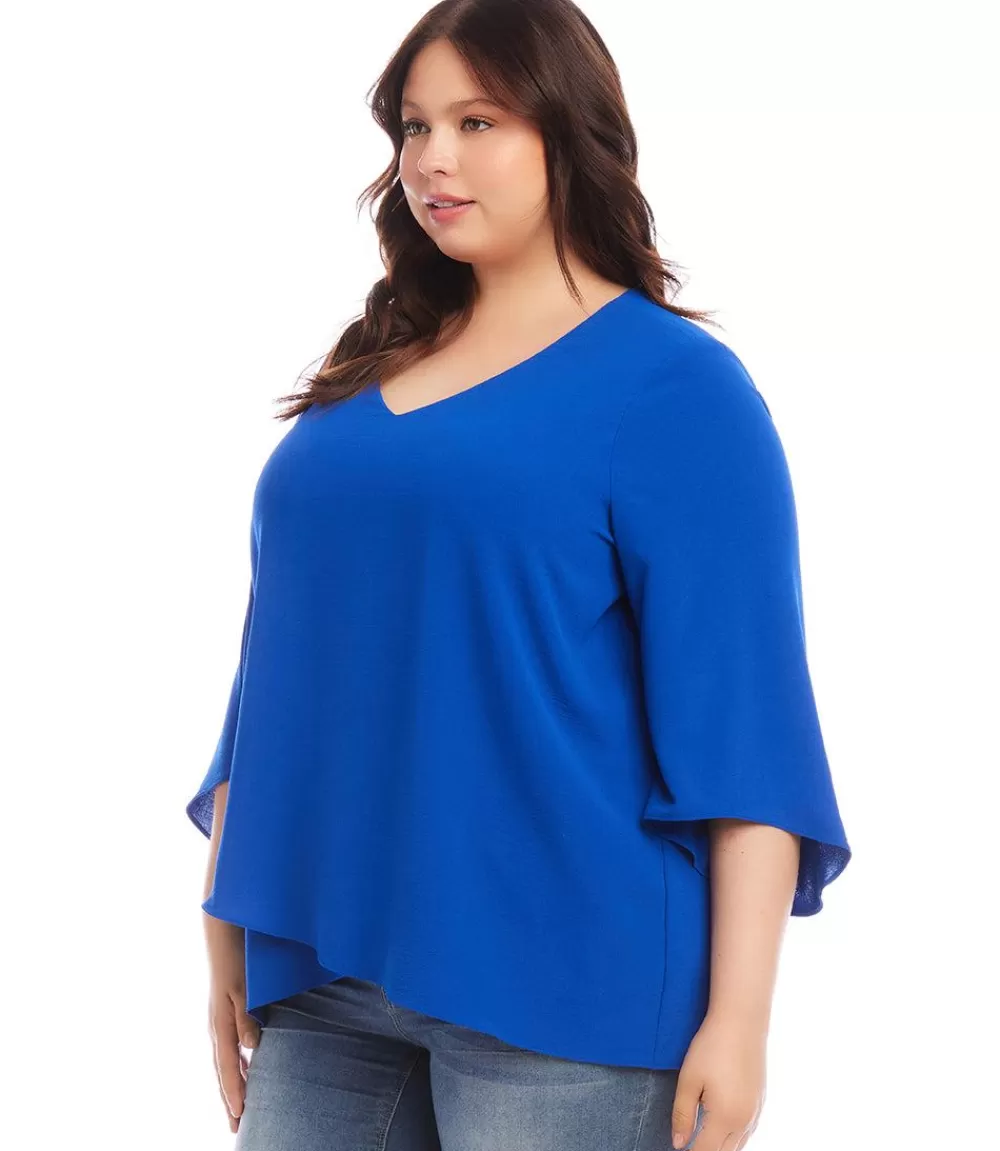 Plus Size Bracelet Sleeve Asymmetric Top>Karen Kane Flash Sale