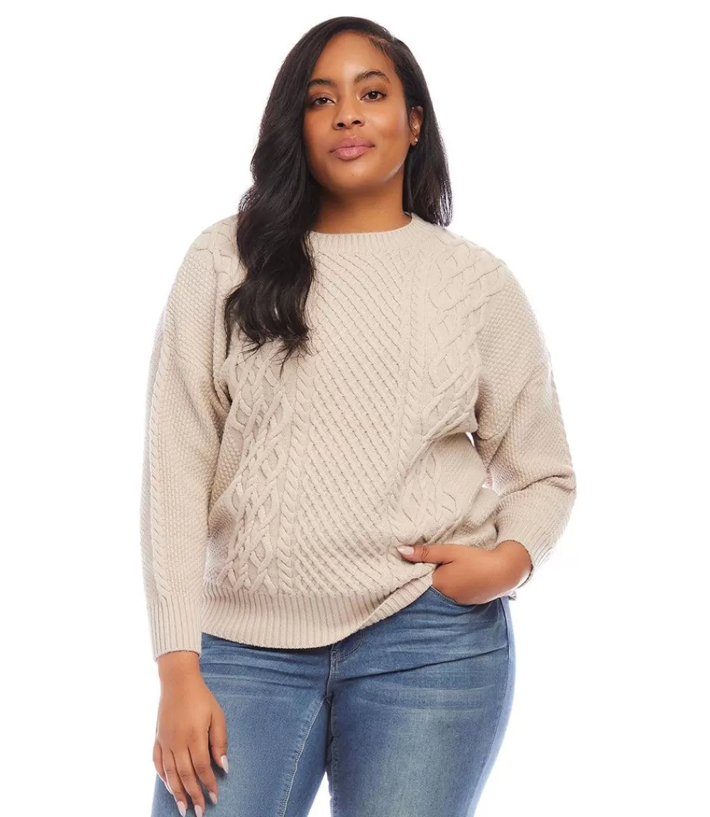 Plus Size Cable Knit Sweater>Karen Kane Best