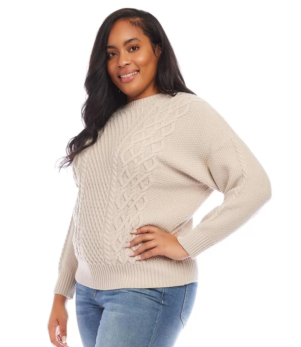 Plus Size Cable Knit Sweater>Karen Kane Best